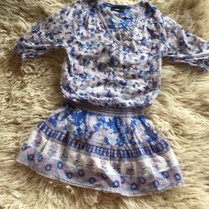 Oasis Blue and White Floral Dress